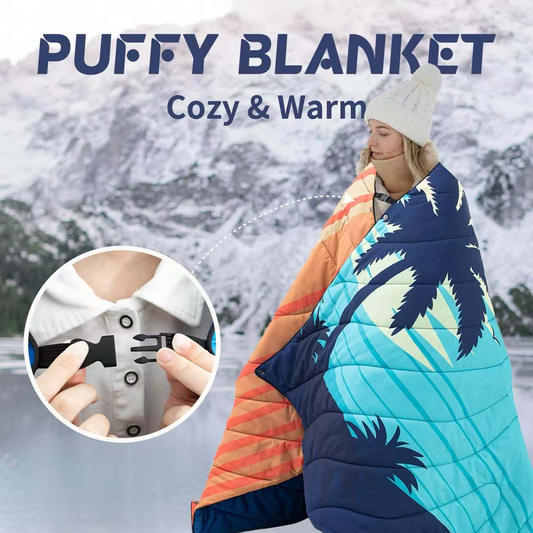 Outdoor Puffy Camping Blanket – 79”x57” Wearable Lightweight Packable Down Alter