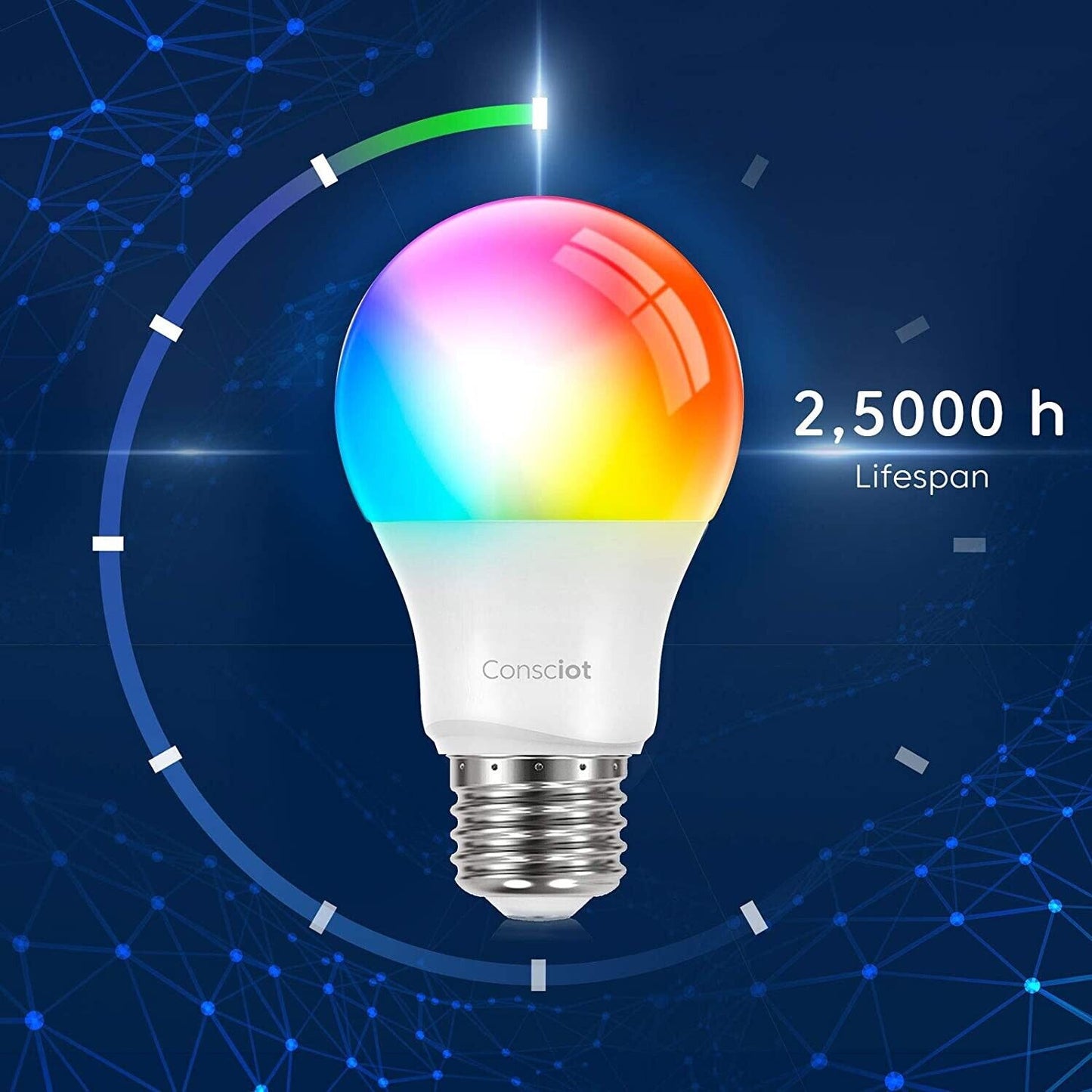 4x Smart Light Bulbs LED RGBW Color Changing Dimmable A19 E26 Bulbs, 2700-6500K