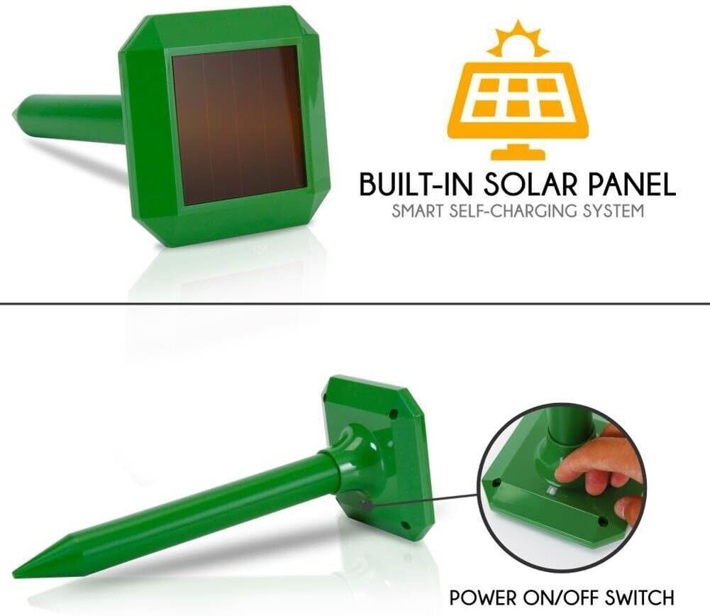 Ultrasonic Pest Repeller Solar Power Repellent Mole Repelle