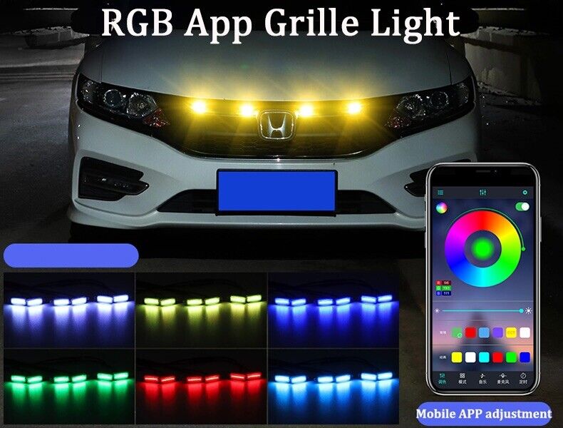 4pcs 64 colors LED grille Lights Led Lights Kits Center Grid Decorative Lights