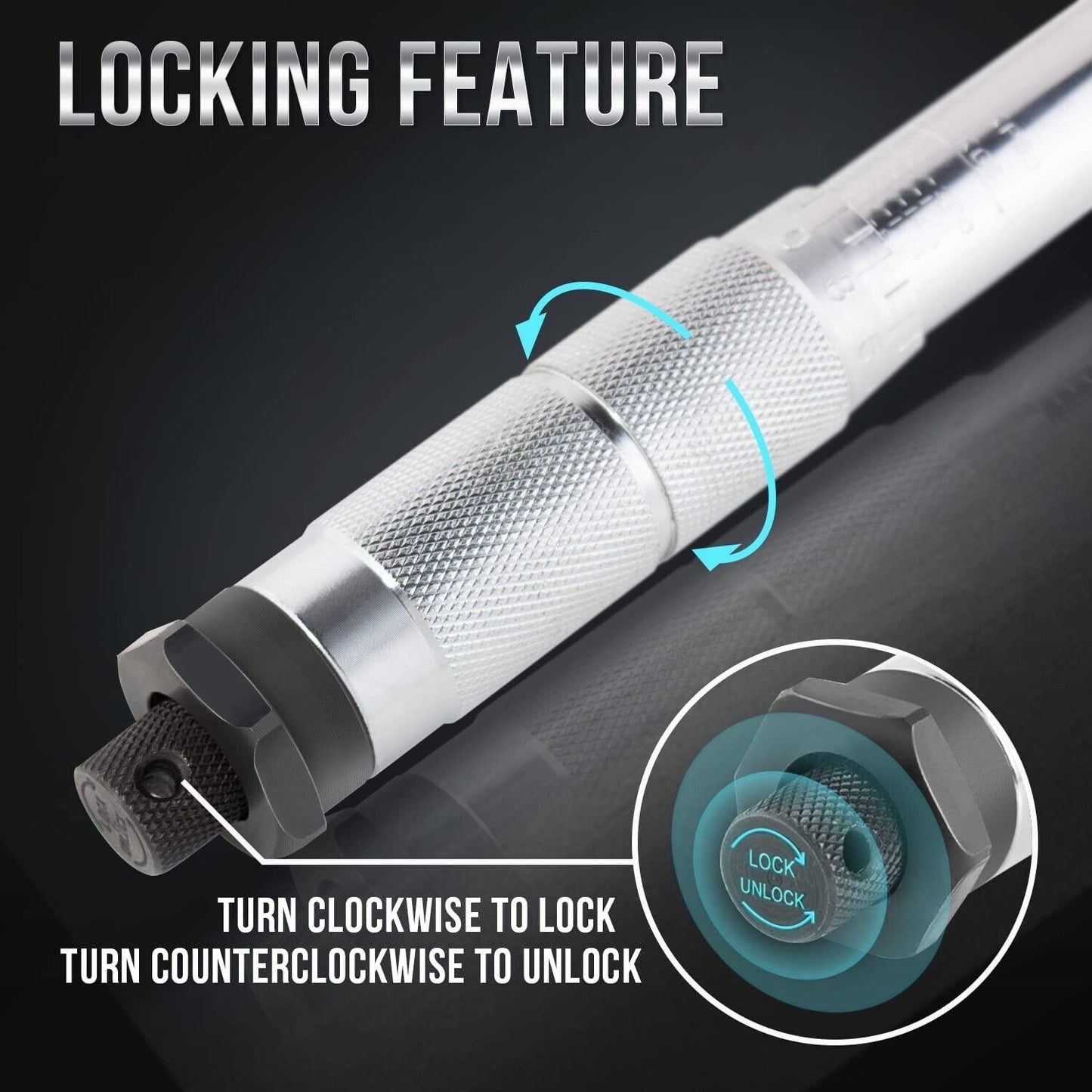 Torque Wrench Set 1/2 Inch Drive Click, 20-150 Ft.Lb/ 28-210 with 3 Sockets