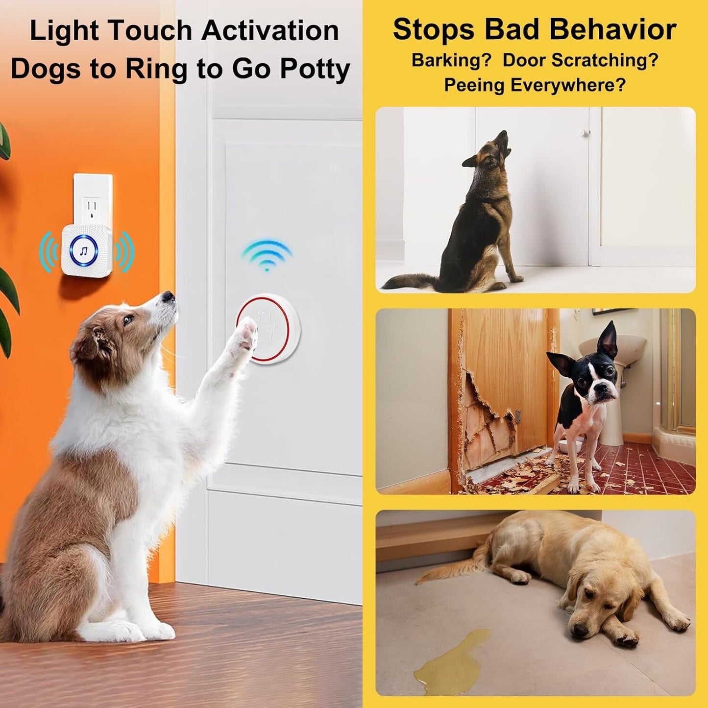 Smart Dog DoorBell Wireless Puppy DoorBell for Potty Training