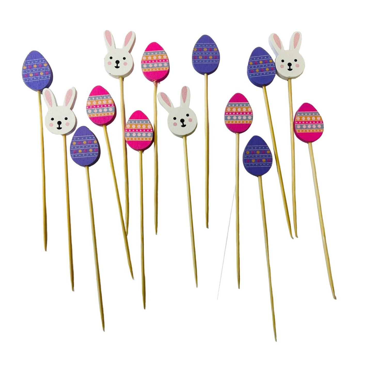 100 Pcs 5inch Cocktail Picks Handmade Sticks Bamboo easter bunny eggs