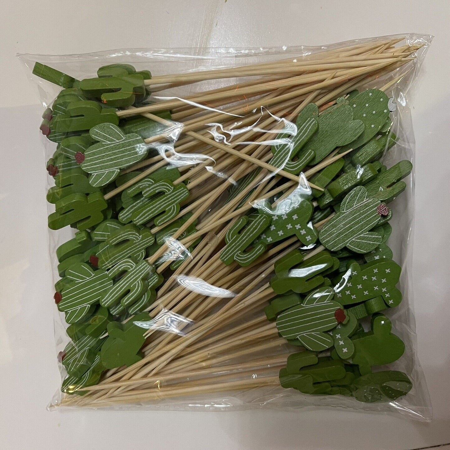 100 Pcs 5inch Cocktail Picks Handmade Sticks Bamboo Toothpicks cactus