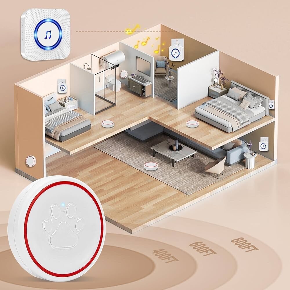 Smart Dog DoorBell Wireless Puppy DoorBell for Potty Training