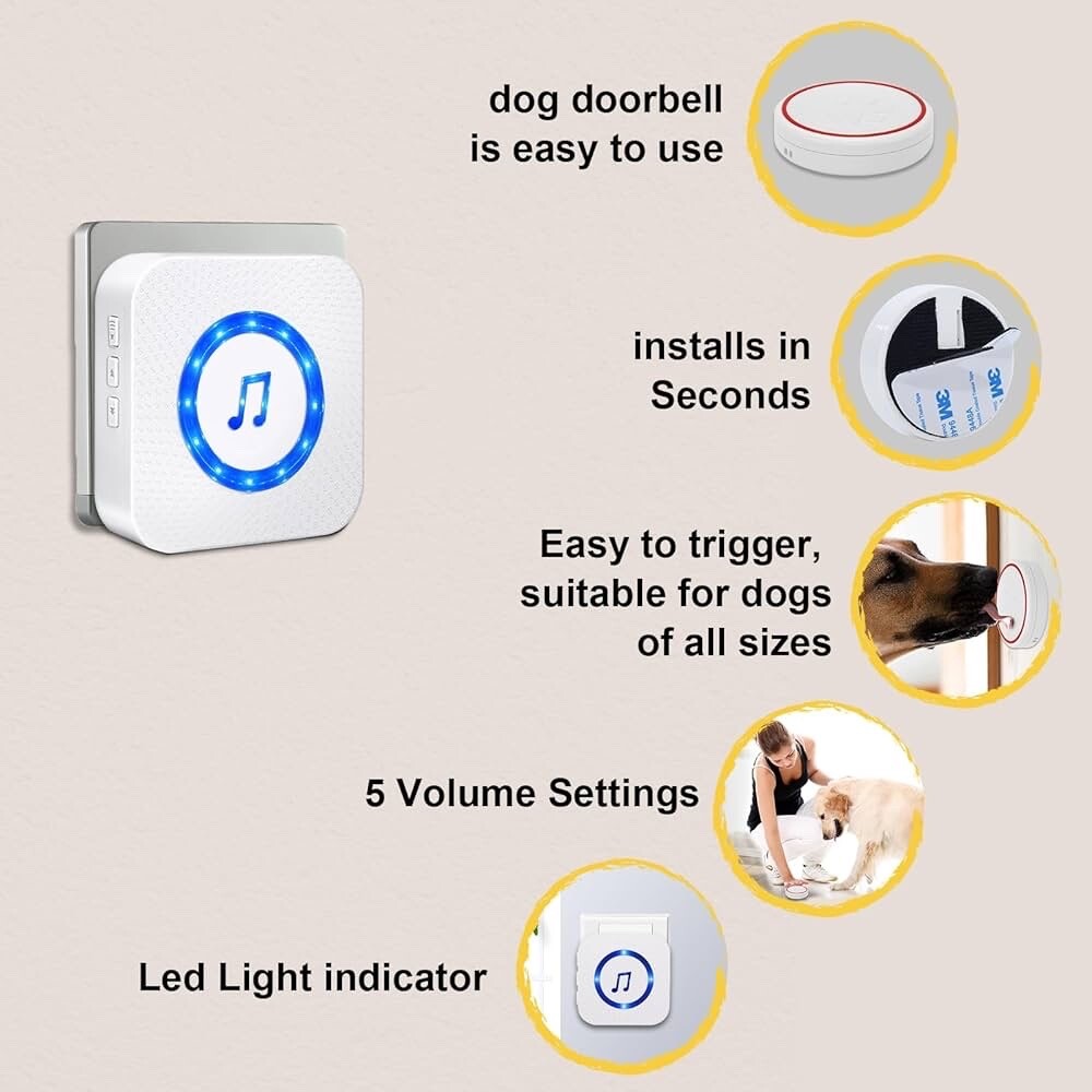 Smart Dog DoorBell Wireless Puppy DoorBell for Potty Training