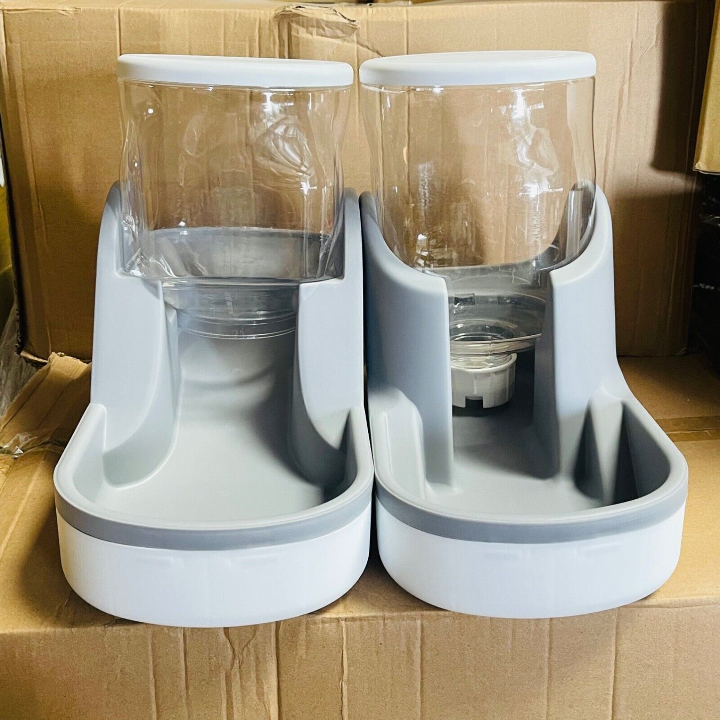 2 pack Automatic Dog Cat Feeder and Water Dispenser Gravity Food Feeder