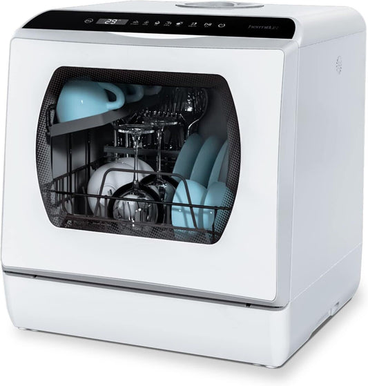 Hermitlux Countertop Dishwasher, 5 Washing Programs Portable Dishwasher