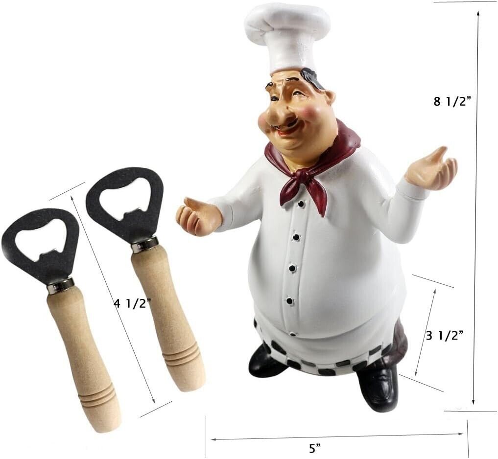 Italian Chef Figurines Kitchen Decor Chef Statue Restaurant Resin Crafts