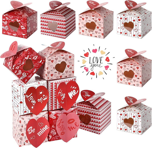 Valentine's Day 16PCS Heart Cupcake Boxes,Treat Boxes Candy Boxes