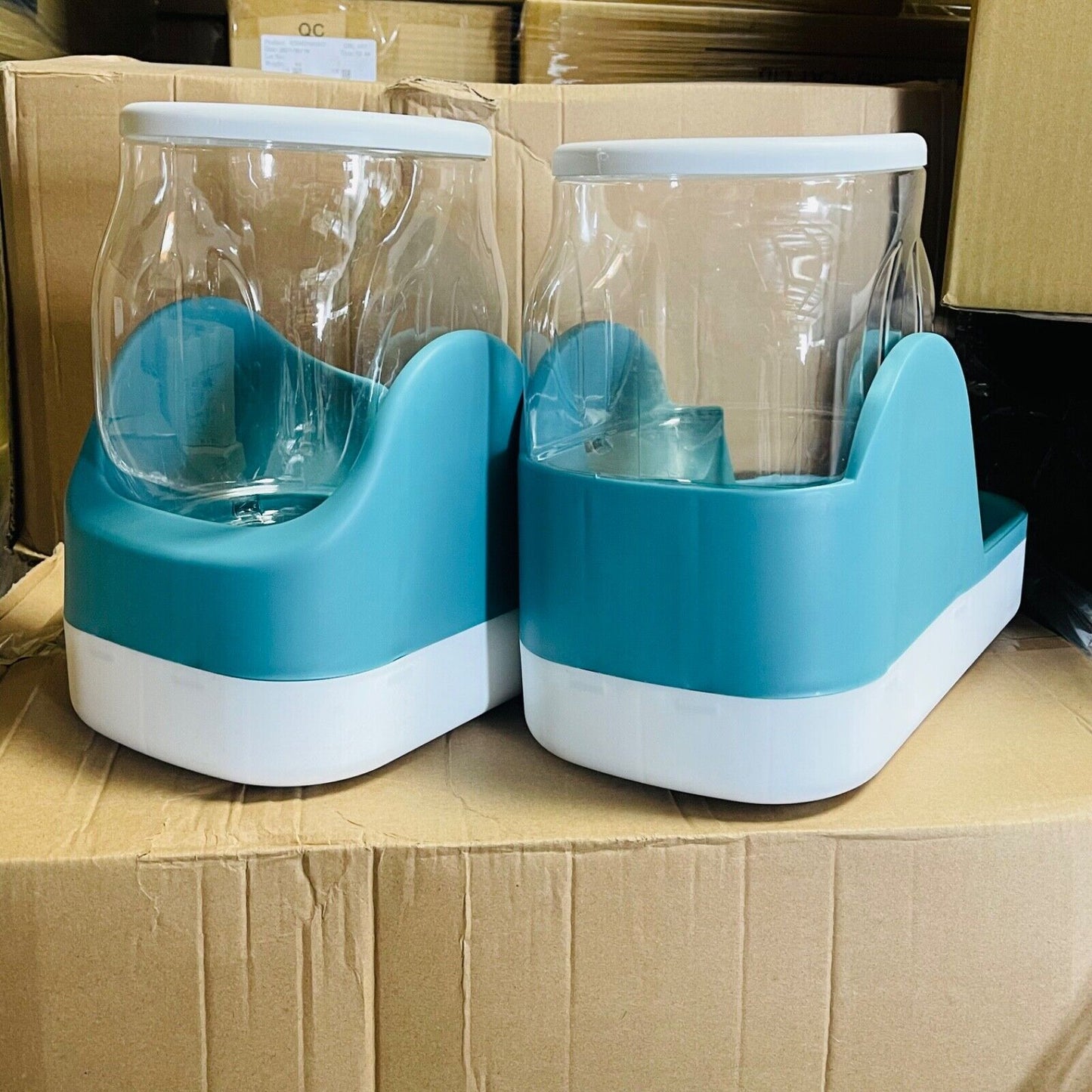 2 pack Automatic Dog Cat Feeder and Water Dispenser Gravity Food Feeder