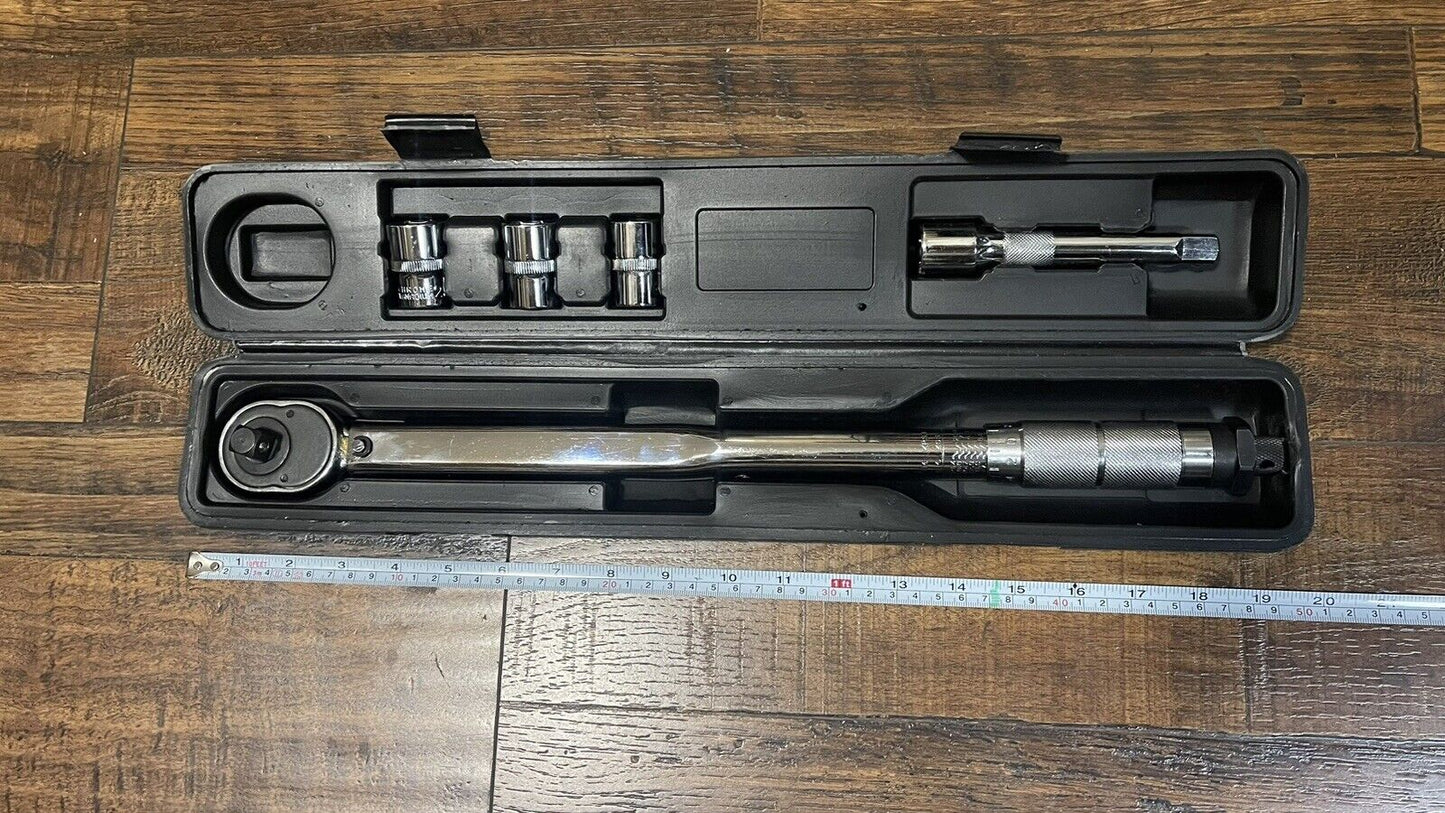 Torque Wrench Set 1/2 Inch Drive Click, 20-150 Ft.Lb/ 28-210 with 3 Sockets