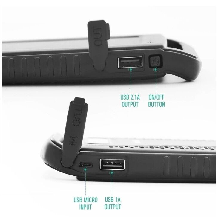 Nekteck Solar Charger 10000mAh Rain-resistant Dirt/Shockproof Dual USB Port