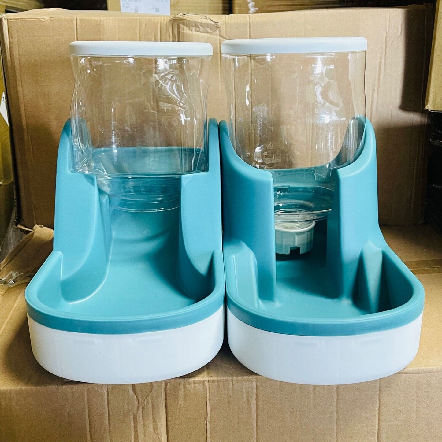 2 pack Automatic Dog Cat Feeder and Water Dispenser Gravity Food Feeder