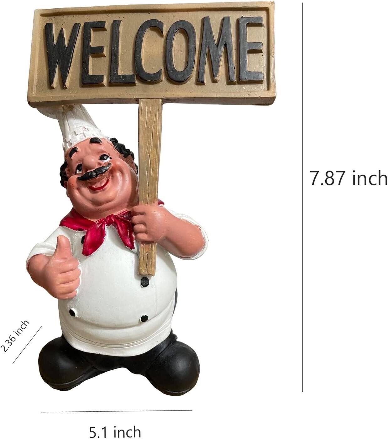 Italian Chef Figurines Kitchen Decor Chef Statue Restaurant Resin Crafts