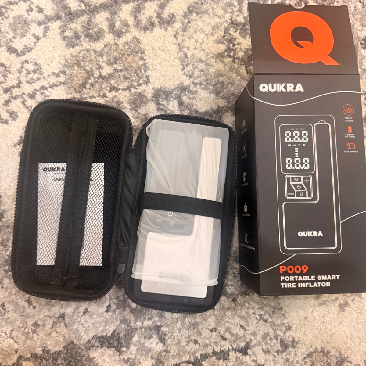 Tire Inflator Portable Air Compressor Cordless 150 PSI - Quikra P009
