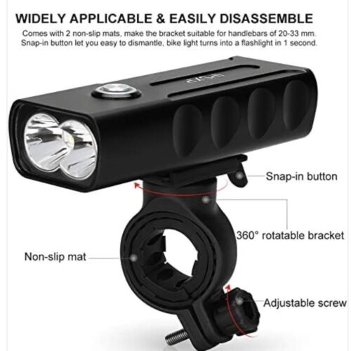 1000 Lumens Bike Light or Taillight Combinations, USB Rechargeable