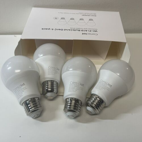 4x Smart Light Bulbs LED RGBW Color Changing Dimmable A19 E26 Bulbs, 2700-6500K