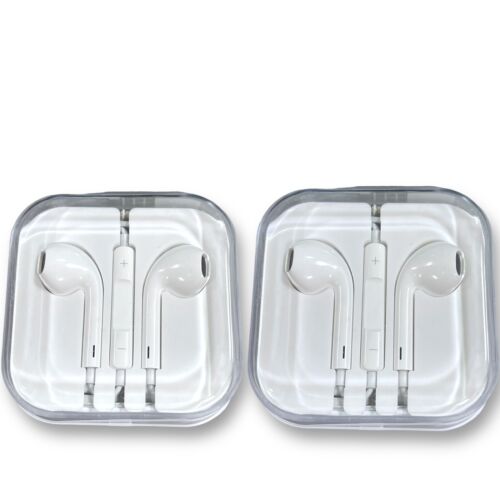 2pcs Earbuds for iPhone/iPod Ear Pods Wired 3.5mm Headphone New Sealed Earphone