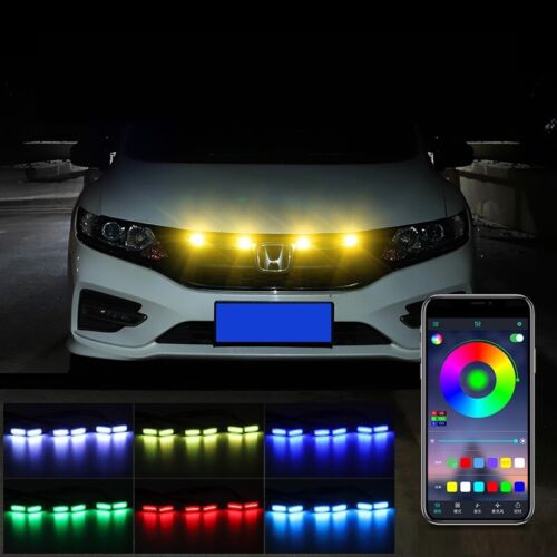 4pcs 64 colors LED grille Lights Led Lights Kits Center Grid Decorative Lights