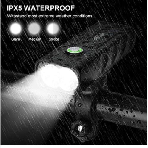1000 Lumens Bike Light or Taillight Combinations, USB Rechargeable