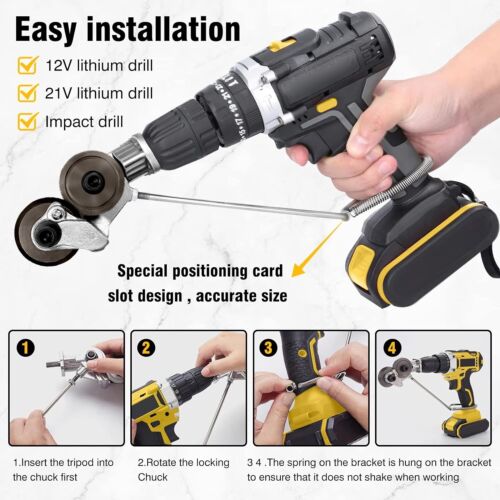 10 pack Wholesale lots Electric Drill Plate Cutter Metal Sheet Cutter Tool Free Cutting Tool Nibbler Sheet Metal Cut Plate Punch Scissors