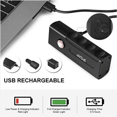 1000 Lumens Bike Light or Taillight Combinations, USB Rechargeable
