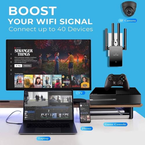 WiFi Extender Signal Booster Up To 9956 sq.ft Coverage
