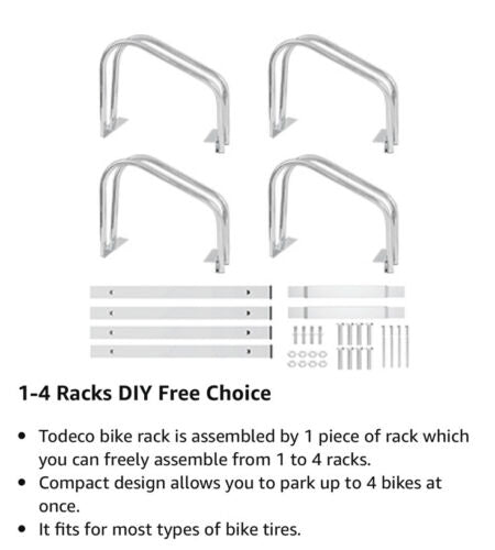4 Bikes Floor Rack Stand Steel Bicycle Storage Organizer Parking Holder