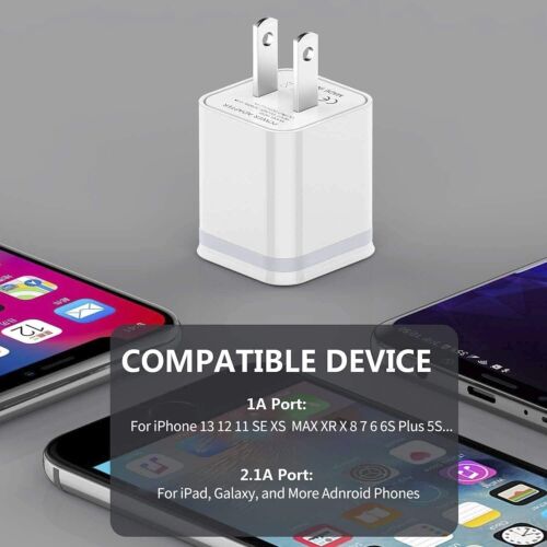 6 件 USB 壁式充电器，5V 2.1A 电源适配器通用旅行充电器