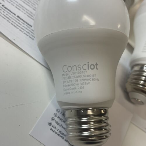 4x Smart Light Bulbs LED RGBW Color Changing Dimmable A19 E26 Bulbs, 2700-6500K