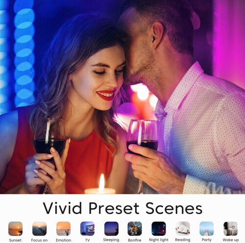 4x Smart Light Bulbs LED RGBW Color Changing Dimmable A19 E26 Bulbs, 2700-6500K