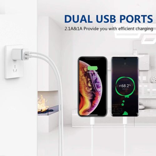 6 件 USB 壁式充电器，5V 2.1A 电源适配器通用旅行充电器