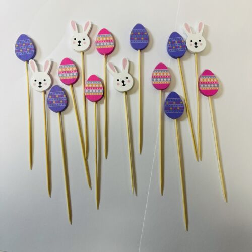 100 Pcs 5inch Cocktail Picks Handmade Sticks Bamboo easter bunny eggs