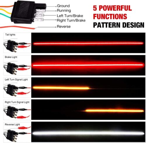 New 60 Inch Tailgate Light Bar LED Light Strip, 3 rows 432 Led For Truck RV Etc.
