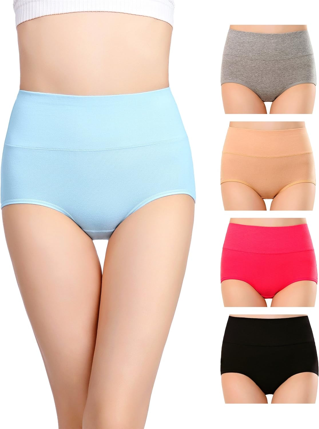 5pcs XXL-Womens High Waist Cotton Panties C Section Recovery Postpartum Soft Stretchy Full Coverage Underwear(5 Pack)