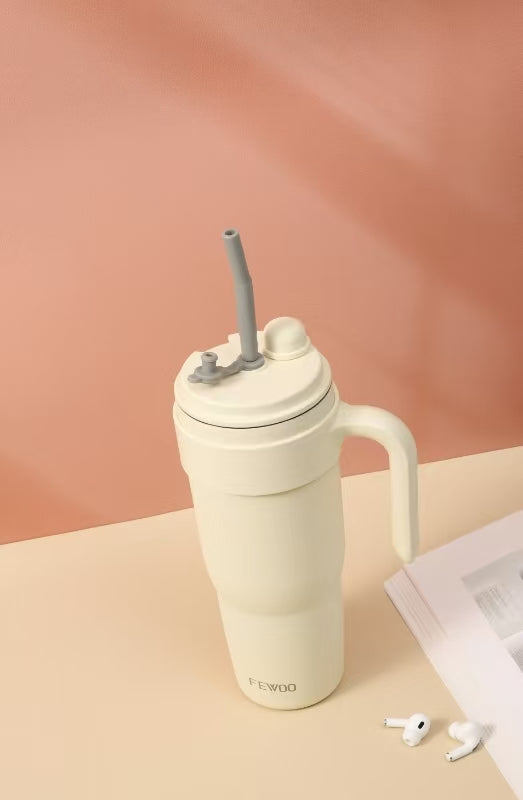 Tumbler With Lid And Straw Travel Coffee Mug Stainless Steel Insulated ,Travel Mug with Lid, Spill Proof, Hot Beverage and Cold,