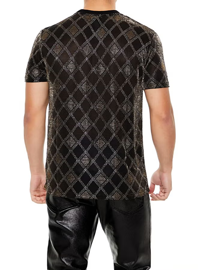 Metallic Lattice Crew Tee