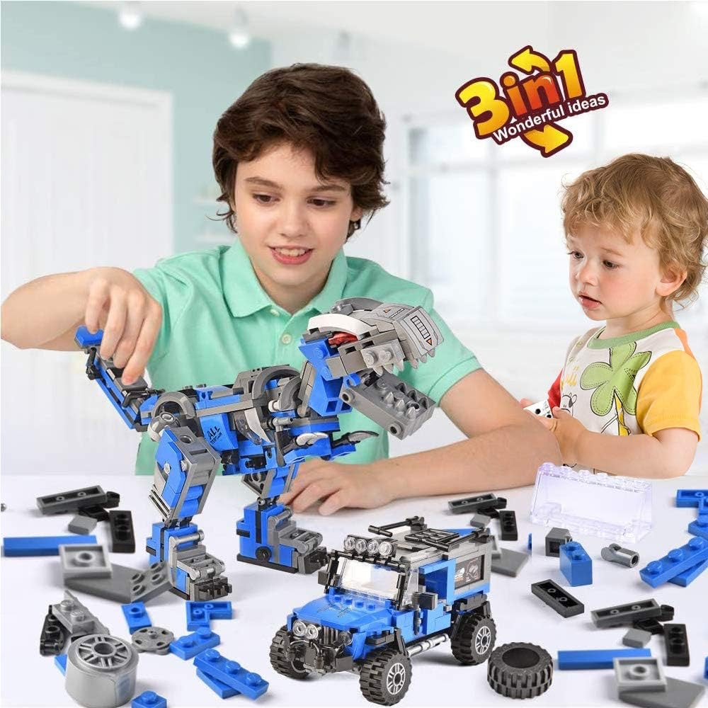 3 in1 Dinosaurs Building Blocks Toys for Kids Age 6-10 Year Old, Compatible with Lego, Educational Building Sets Best Gifts for Boy 6-10
