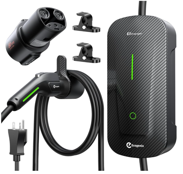 ast EV Charger for All Tesla 12Amp 110V-240V, 25 ft Extension Cord, Mobile Tesla Charger NEMA 6-20 Plug with NEMA 5-15 Adapter Fits for Tesla Model X/Y/3/S/Cybertruck