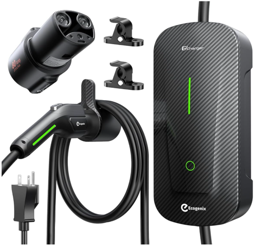 ast EV Charger for All Tesla 12Amp 110V-240V, 25 ft Extension Cord, Mobile Tesla Charger NEMA 6-20 Plug with NEMA 5-15 Adapter Fits for Tesla Model X/Y/3/S/Cybertruck