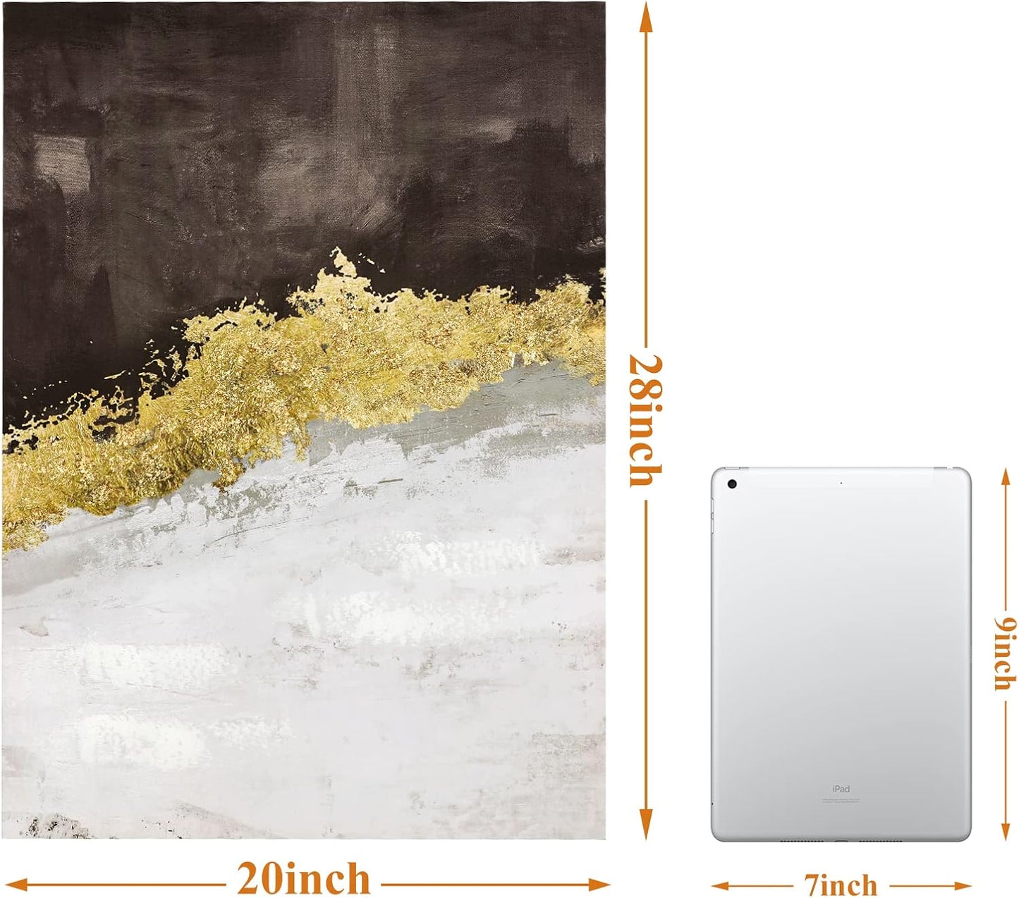 Abstract Wall Art,Gold Canvas Wall Art for Living Room,3 Piece Wall Art,Paintings for Wall Decorations Living Room Bedroom Bathroom Wall Decor(20"x28"*3 pcs)
