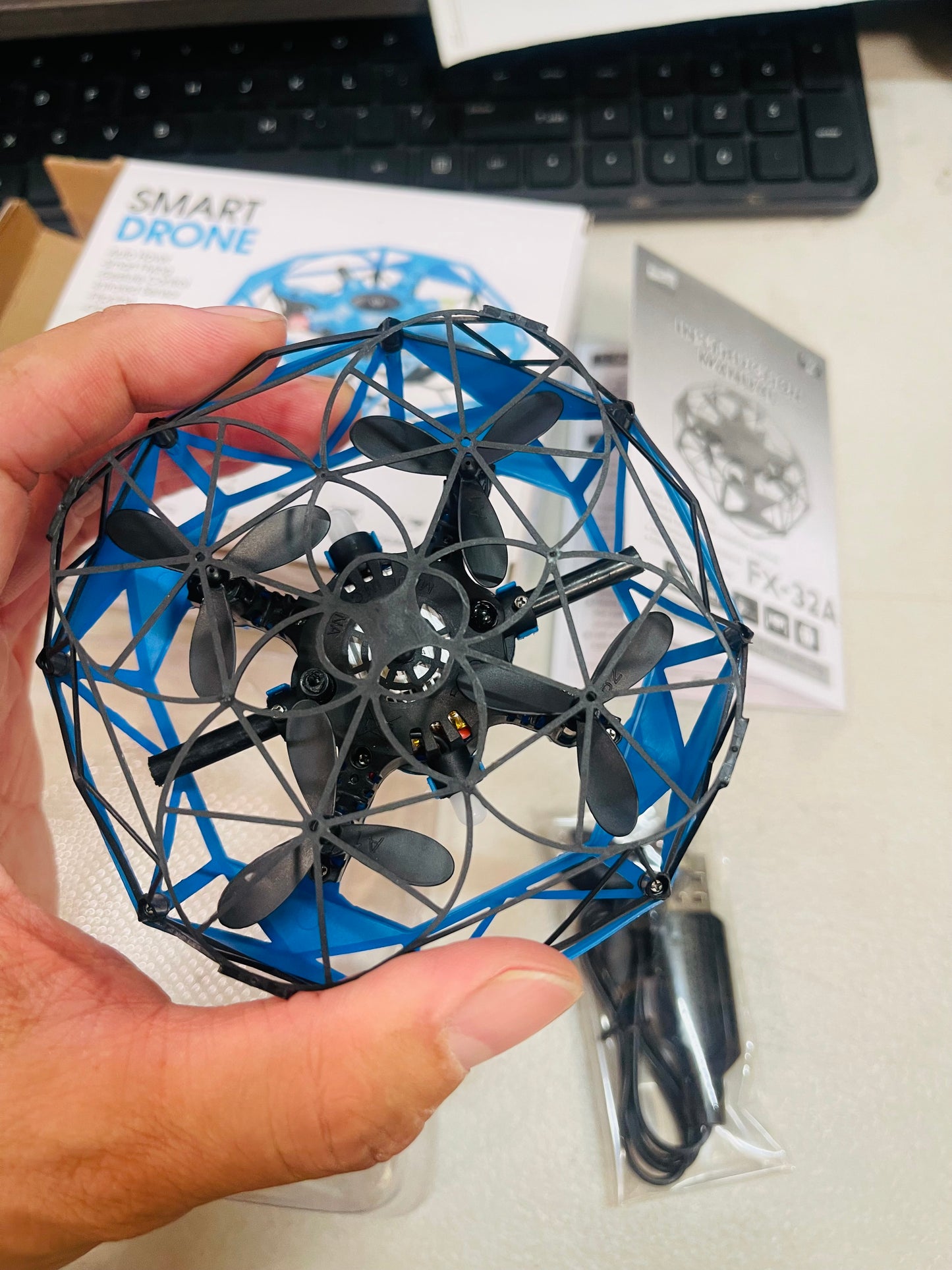Hand Operated Mini Drone, Quad Induction Levitation UFO, 360° Indoor Drone