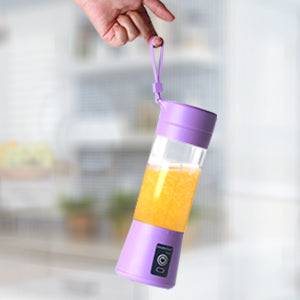 Portable Blender Cup,Electric USB Juicer Blender,Portable Juicer For Shakes and Smoothies, juice,380ml, Six Blades Great for Mixing,light purple