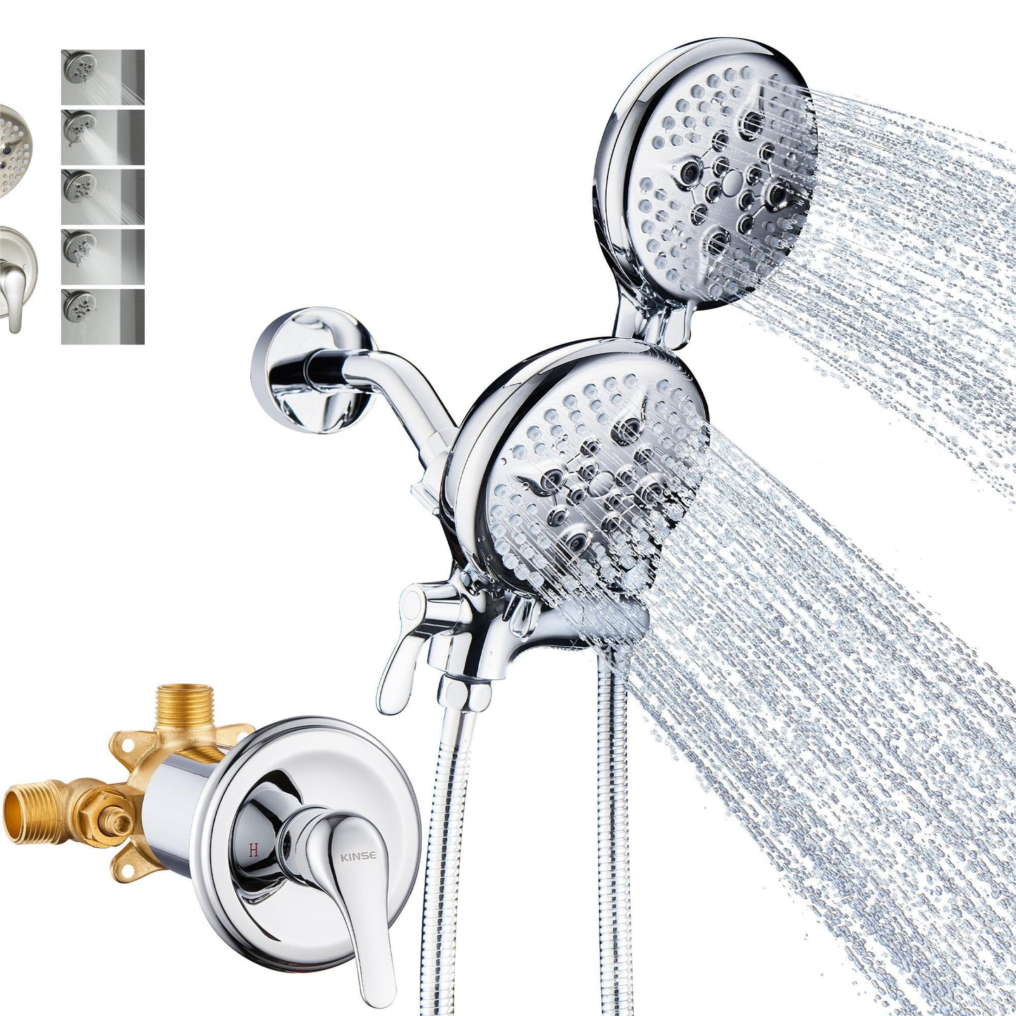 Handheld High Pressure 10 Spray Mode Shower Head With Filter For Hard Water Power Hose Overhead Bracket Anti-Leakage Teflon Tape Attachment, Built-in Power Wash to Clean Tub And Pet