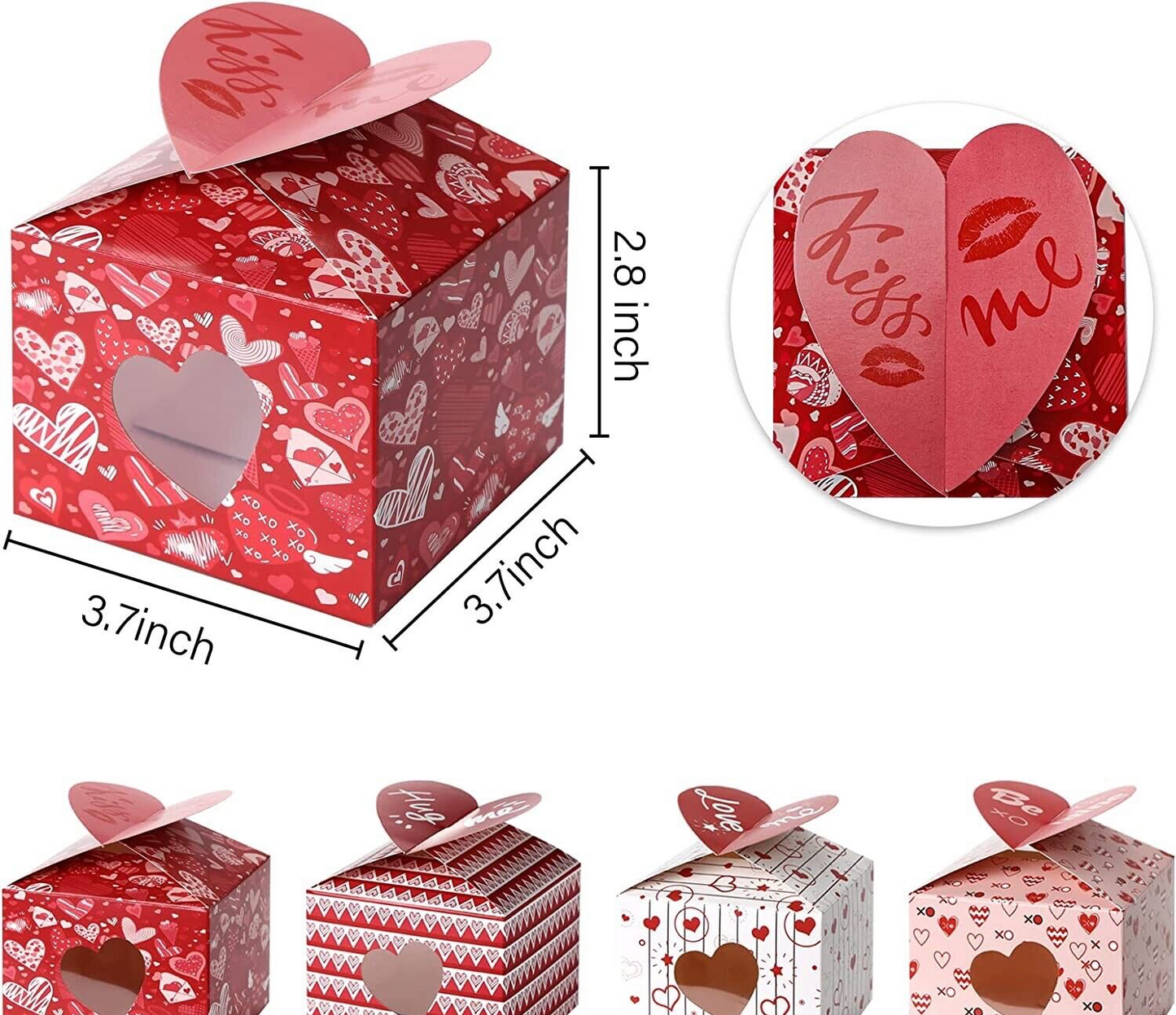 Valentine's Day 16PCS Heart Cupcake Boxes,Treat Boxes Candy Boxes