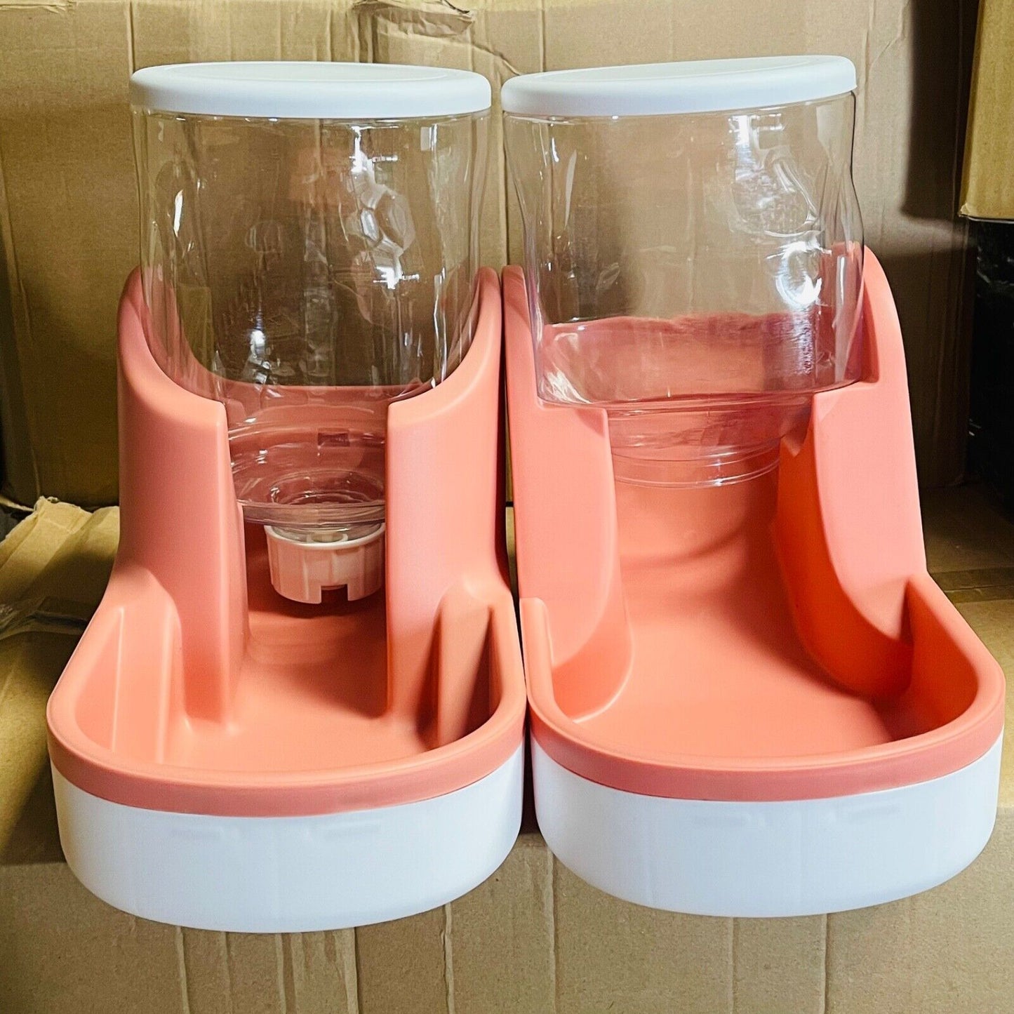 2 pack Automatic Dog Cat Feeder and Water Dispenser Gravity Food Feeder