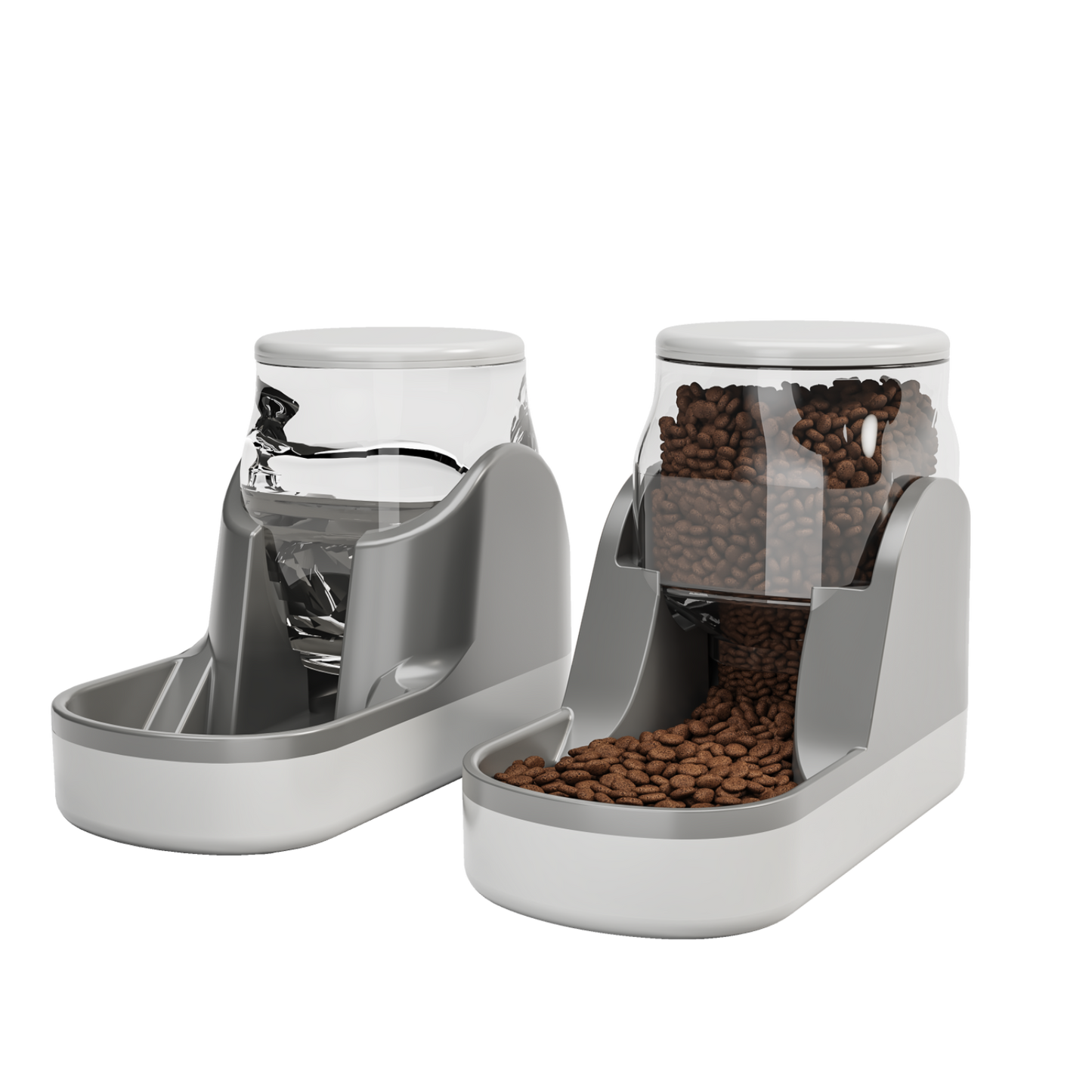 2 pack Automatic Dog Cat Feeder and Water Dispenser Gravity Food Feeder