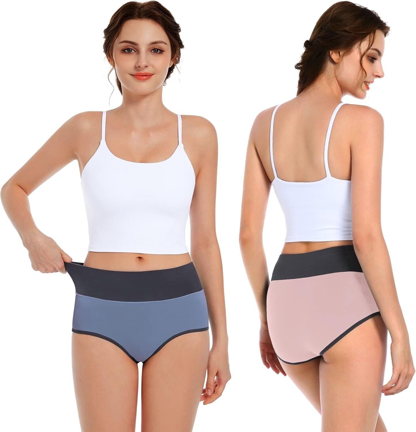 Womens Underwear, High Waisted Cotton Underwear No Muffin