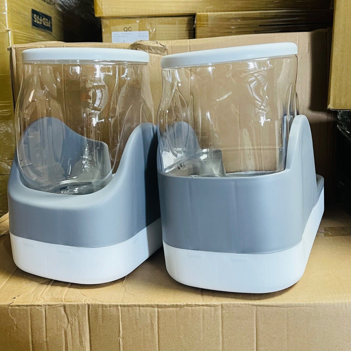 2 pack Automatic Dog Cat Feeder and Water Dispenser Gravity Food Feeder